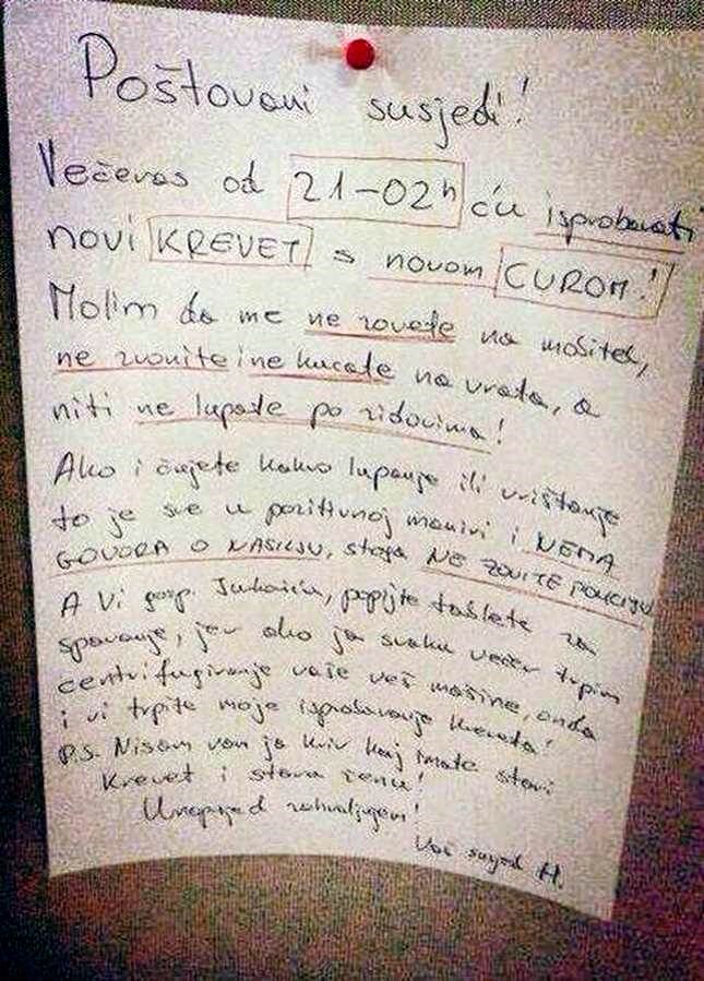 obavijest susjedima..