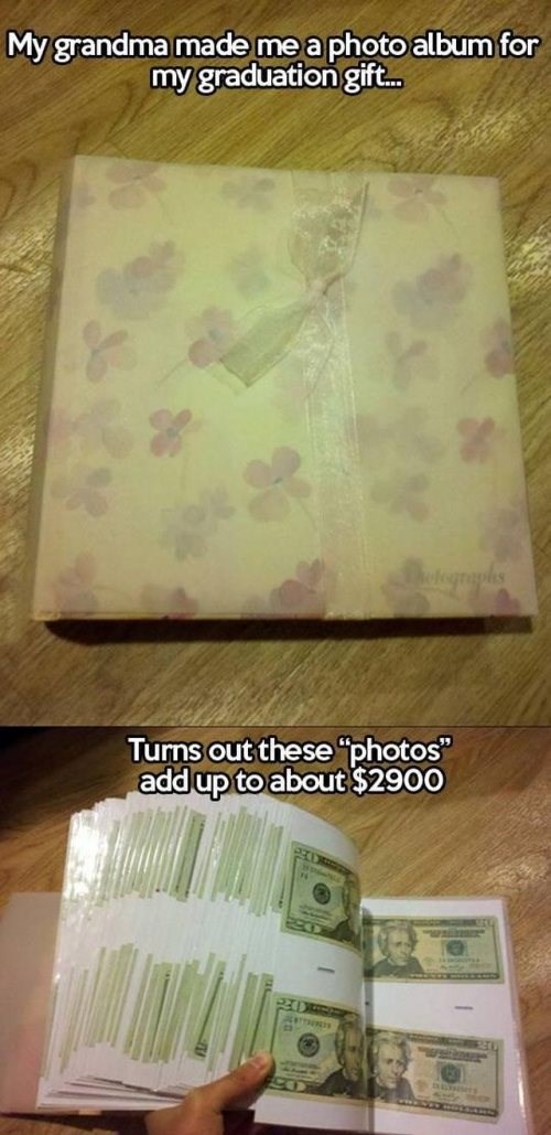 ali baka nije poklonila novac, baka je poklonila album..