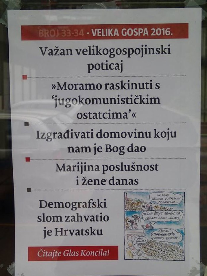 glas koncila: reklama za školu..