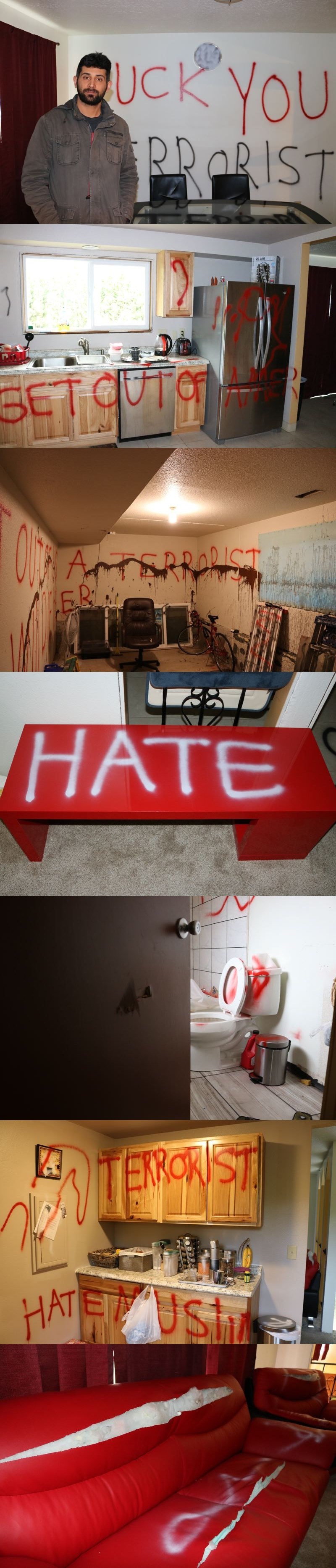 'uz prijetnju da će ga ubiti i zapaliti mu dom ukoliko ga vide slijedeći mjesec tamo" toliko o tolerantnoj i demokratskoj Americi..