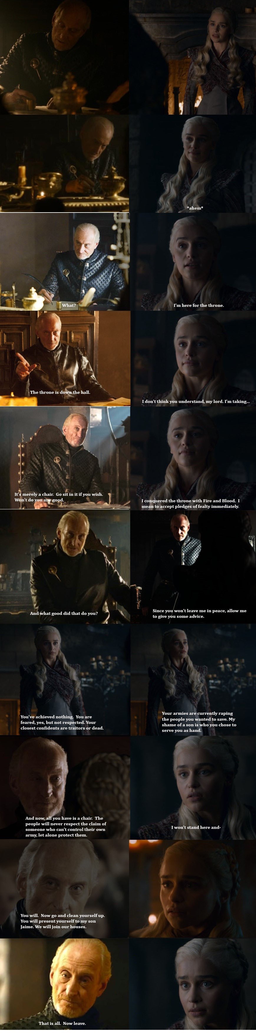 da je kojim slučajem Tywin preživio i upoznao Dragon Queen... :D :D :D
