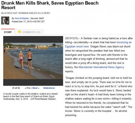 Ako je netko propustio Srbina ubojicu morskih pasa...