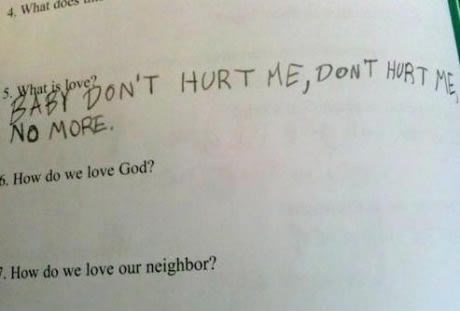 Dijete zatrolalo ispit iz vjeronauka:D