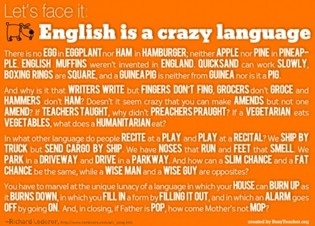 engleski je zapravo skroz zbrčkan