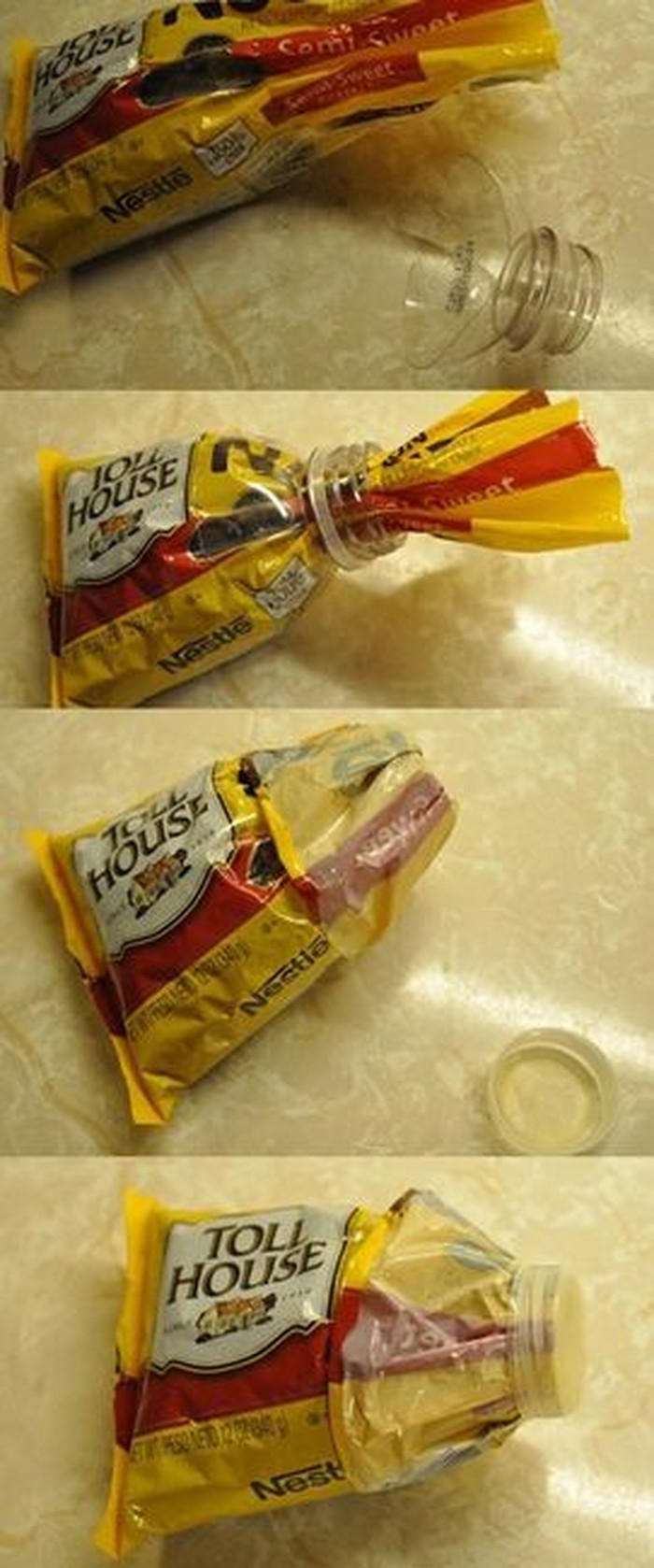 Iskoristi plastične boce kao poklopce za vrećice