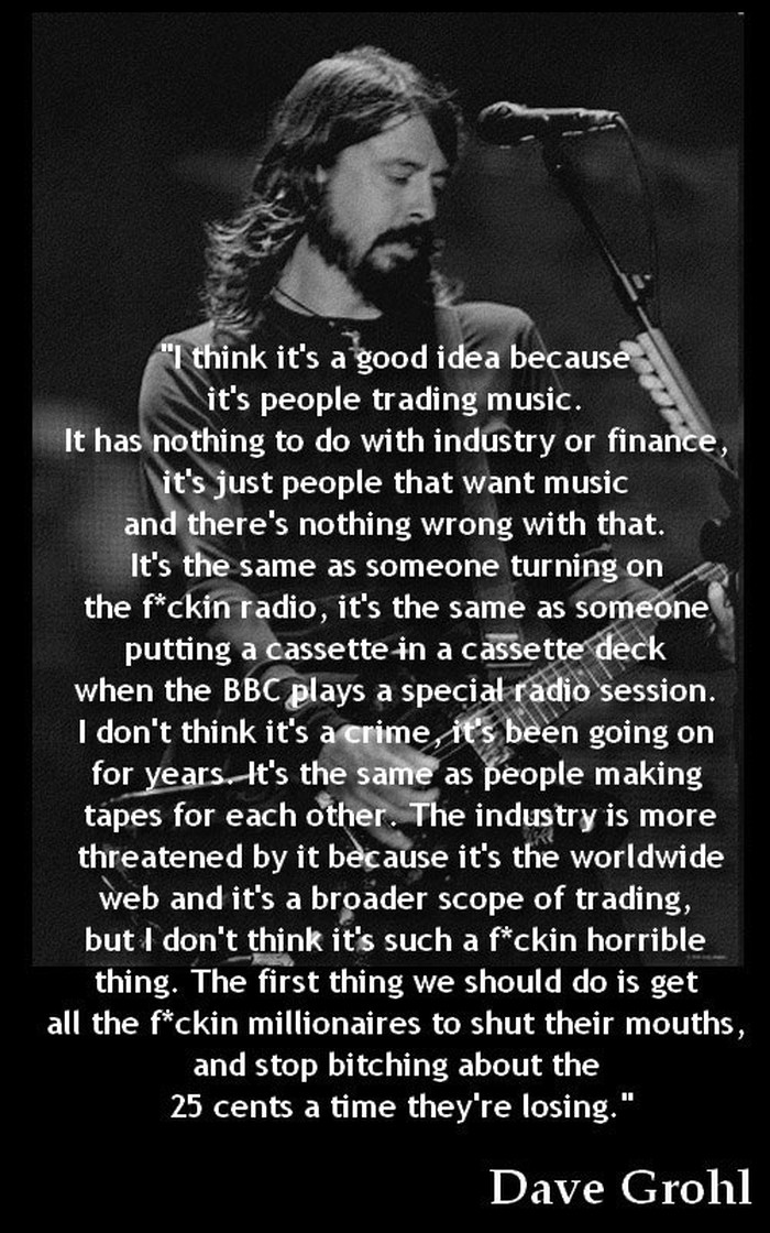 Dave Grohl o piratstvu i skidanju muzike s neta