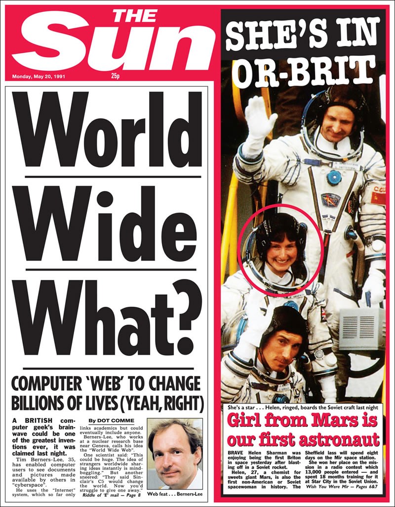 Naslovnica iz 1991. - Internet? Moš mislit!