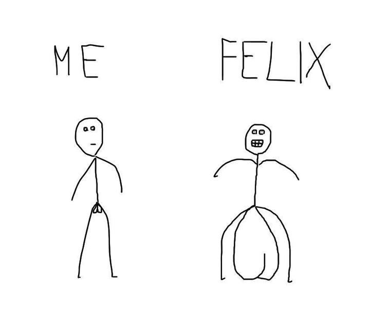 Usporedba Felixa i prosječnog muškarca