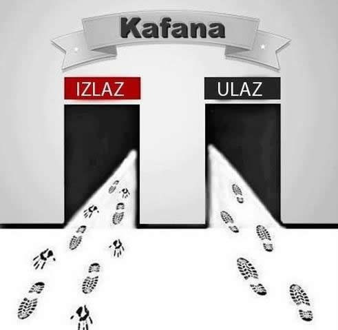 U kafanu, iz kafane, dvije noge, ruke dvje