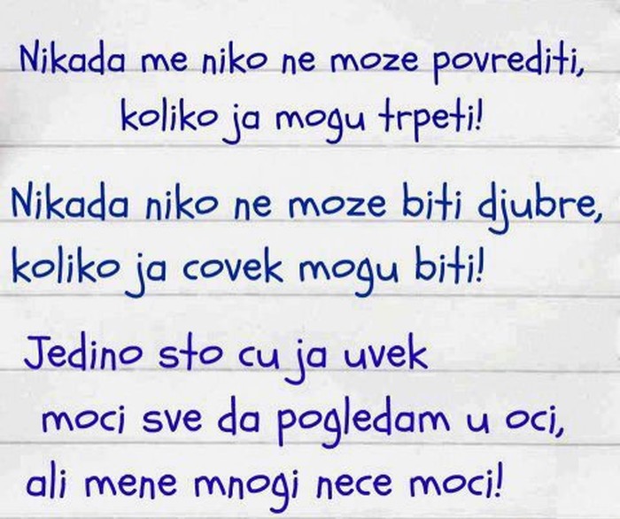 Možeš ljudima pogledati u oči?