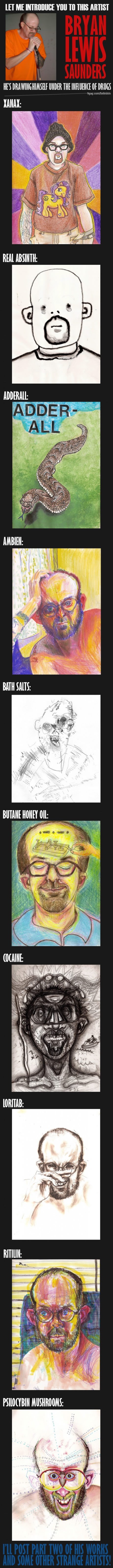 Ludi slikar radi autoportrete na različitim drogama