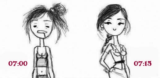 Žensko buđenje - stavljanje lica prije svega