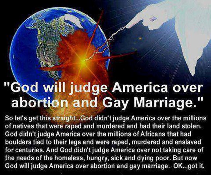 Bog će kazniti Ameriku zbog gejeva, neće zbog genocida?
