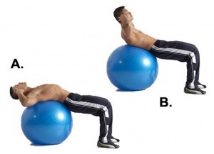 Trbušnjaci na pilates lopti