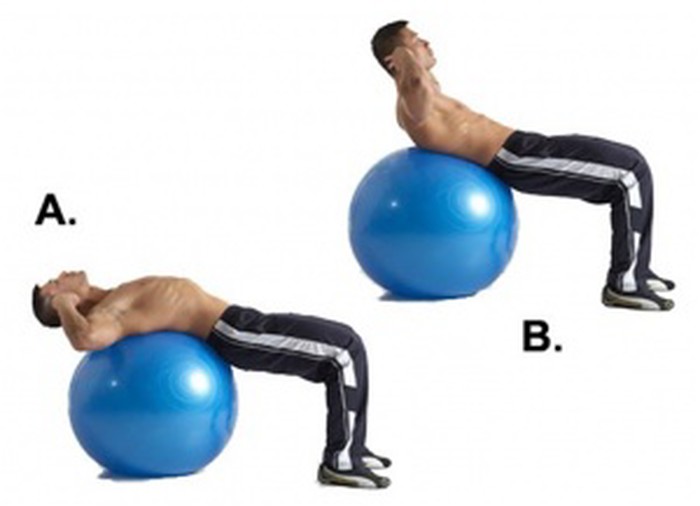 Trbušnjaci na pilates lopti