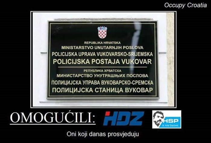 Ćirilica u Vukovaru: Sponzorirali HDZ i HSP