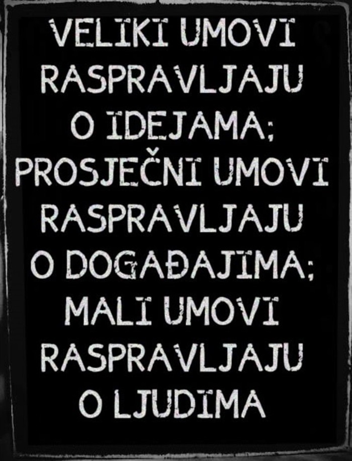 Tračanje je samo za male umove