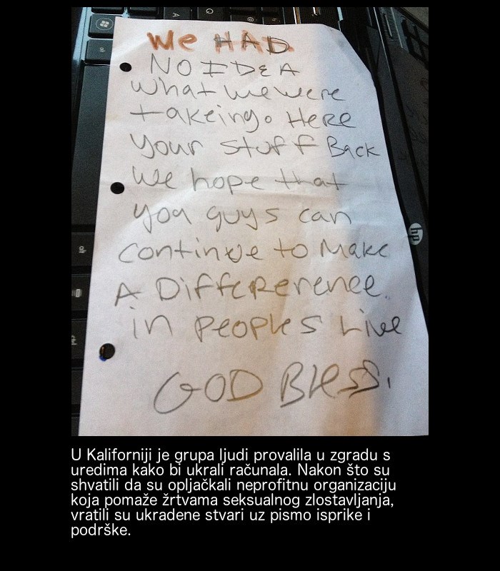 Pogledajte što su napravili provalnici kada su otkrili da su opljačkali neprofitnu organizaciju