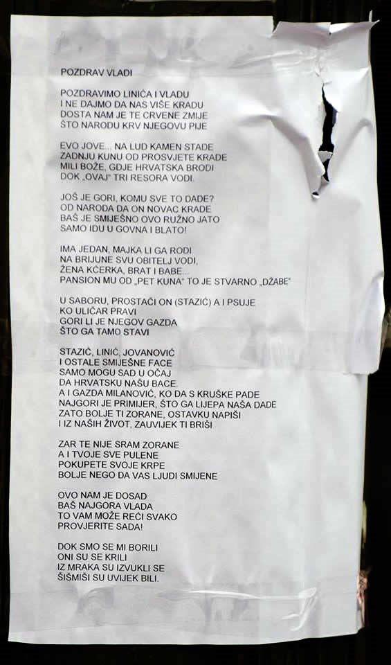 Pjesma Vladi: Gonite se iz naših života, zmije crvene!