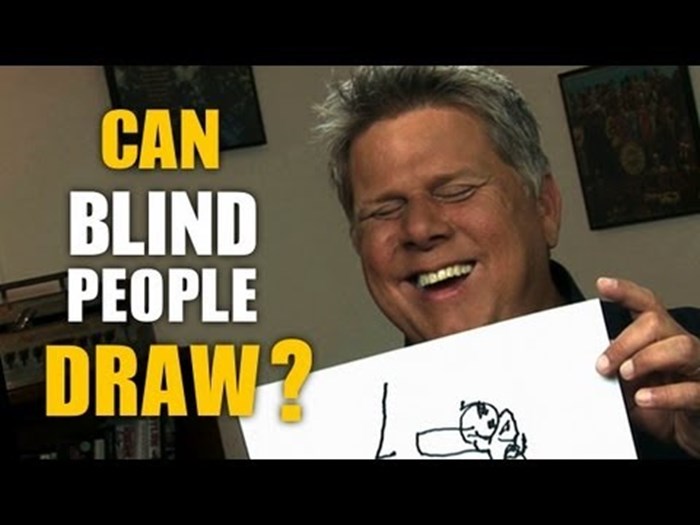 Znaju li slijepi ljudi crtati? Ovaj slijepac je  probao nacrtati mačku, auto i sebe!
