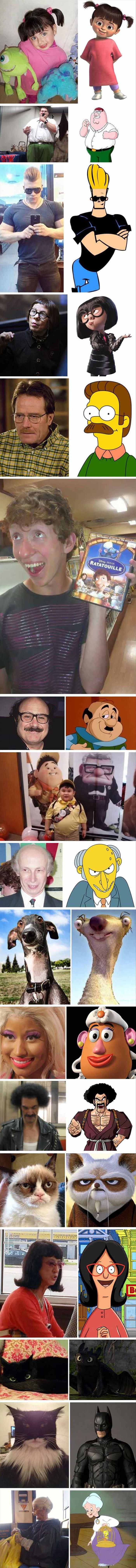 TOP 17 likova iz crtića i filmova u STVARNOM životu