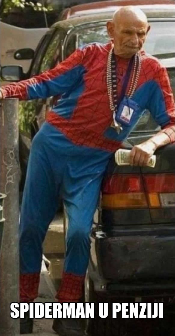Spiderman uživa u penzijici