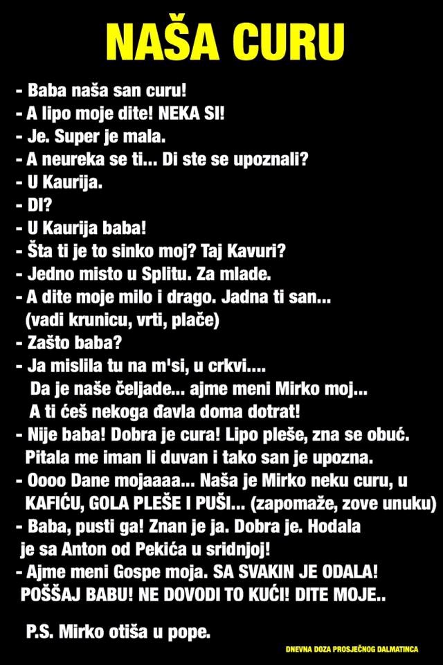 Hrvatske tragikomedije: Dalmatinac se pohvalio baki kako je našao curu