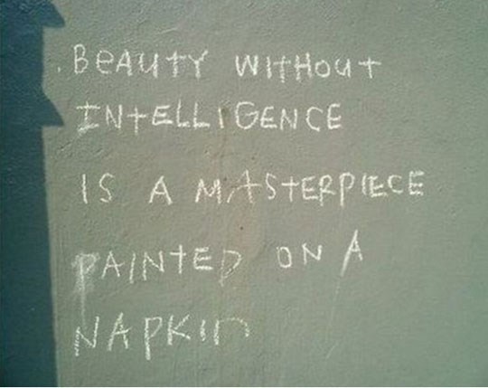 Ljepota je bez pameti poput remek-djela na salveti