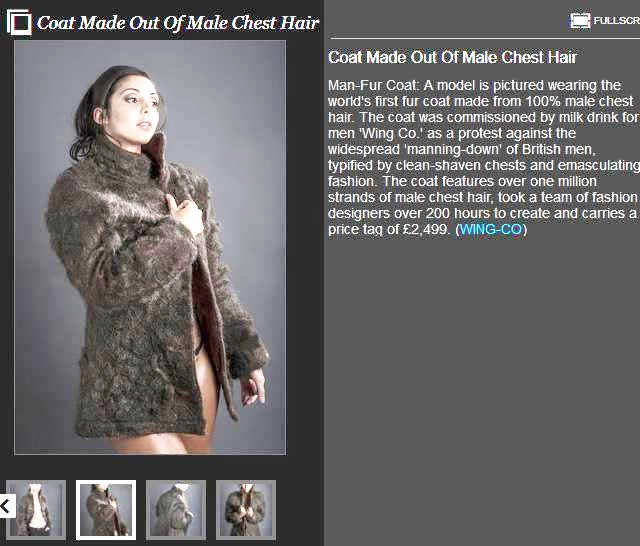 Žene, pazi vamo, kaput od dlake s muških prsa, navali!