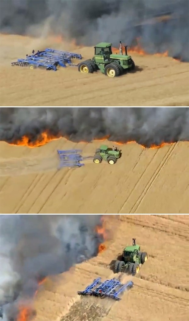 Hrabri traktorist riskirao život u borbi protiv požara