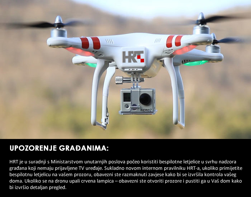 HRT dronovima kontrolira posjedovanje TV-a