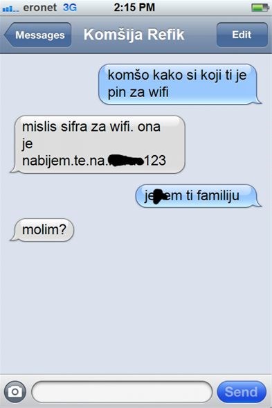 Pitao je susjeda koja mu je šifra za wifi, a odgovor ga je jako razljutio