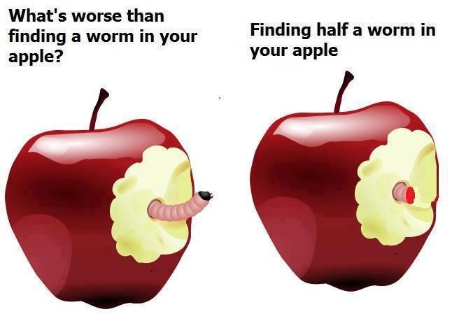 Što je gore od crva u jabuci?