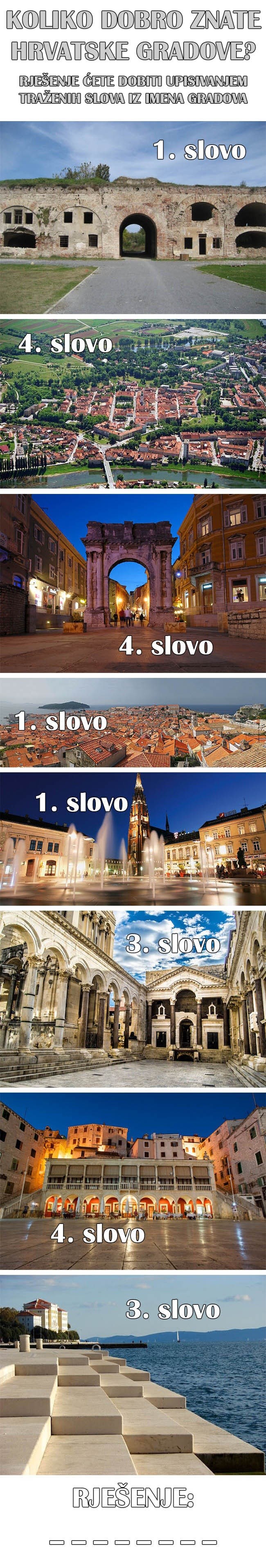 KVIZ: Koliko dobro znate hrvatske gradove?