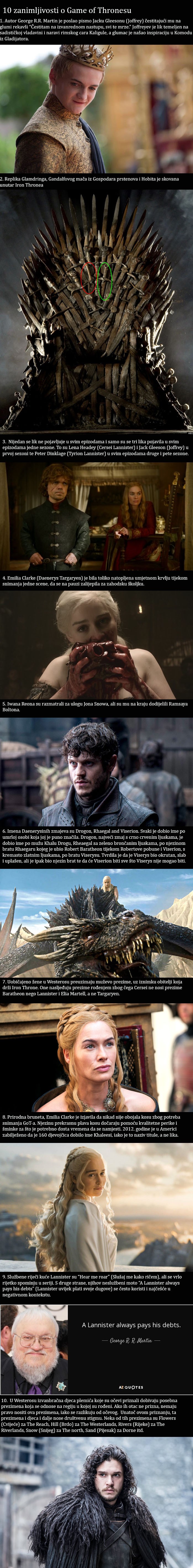 Igre prijestolja: 10 zanimljivosti o seriji koja je pomela svijet