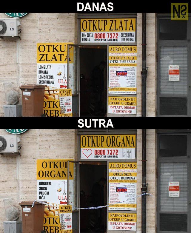 Prodajte zlato prije nego krene otkup organa!