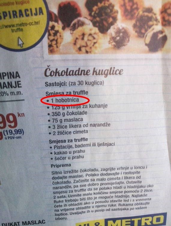 Njam, hobotnica s čokoladom: Čitateljima su dali čudan recept