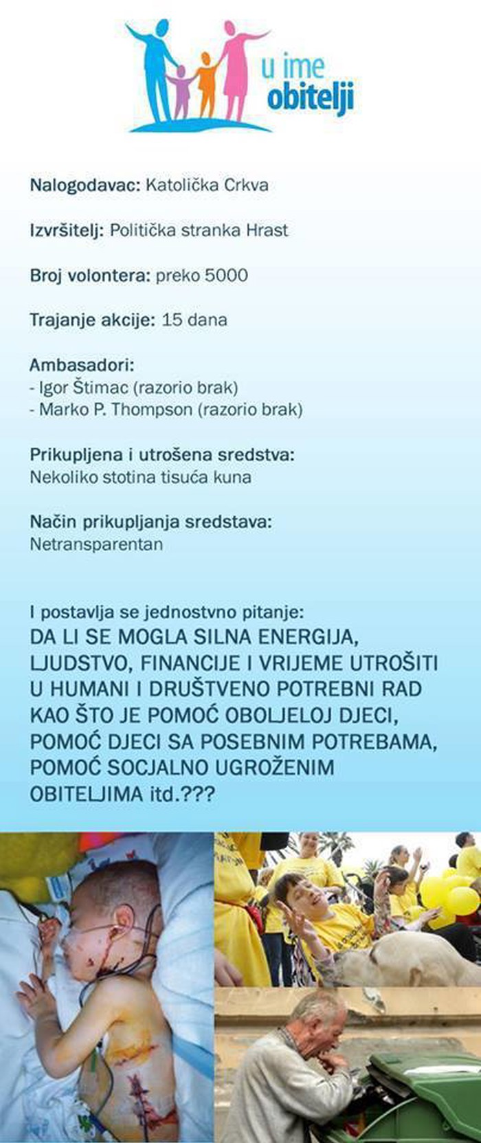 Umjesto mržnje i troška, "U ime obitelji" su mogli ovo