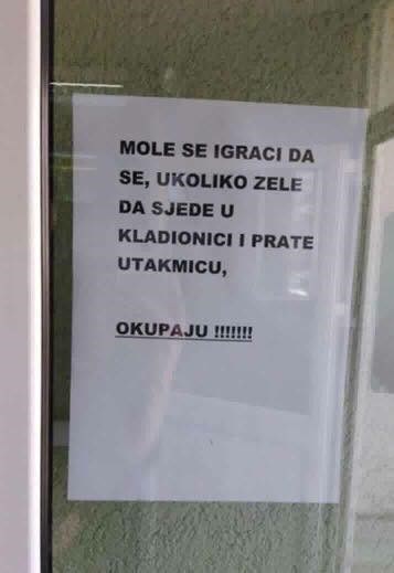 Kladioničare je na ulazu dočekala neugodna poruka