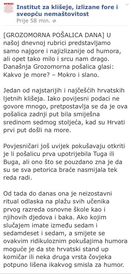Grozomorna pošalica dana: Podijeli najgluplji vic koji znaš