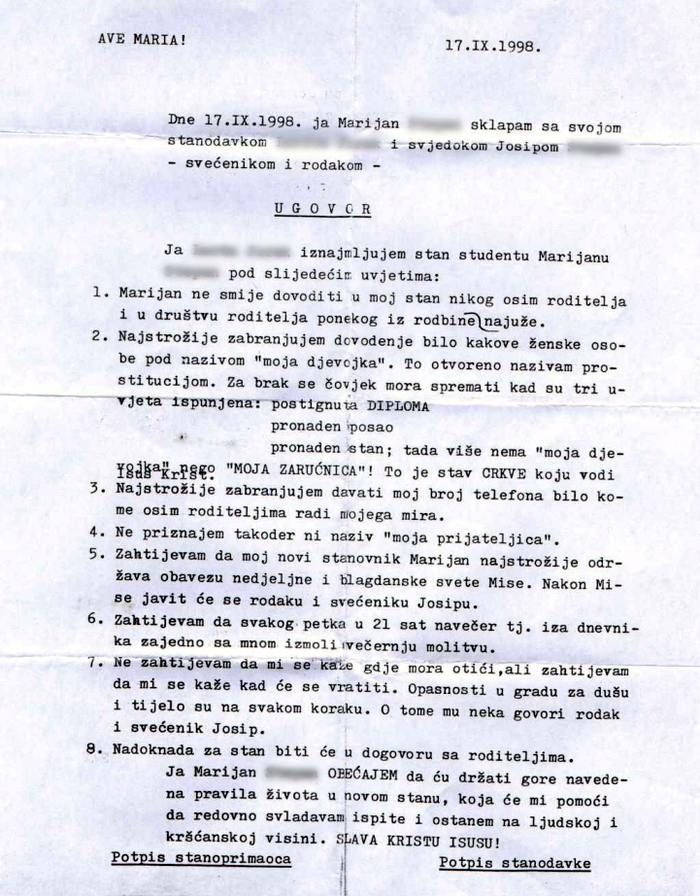 Biste li potpisali ekstremistički ugovor za podstanare?