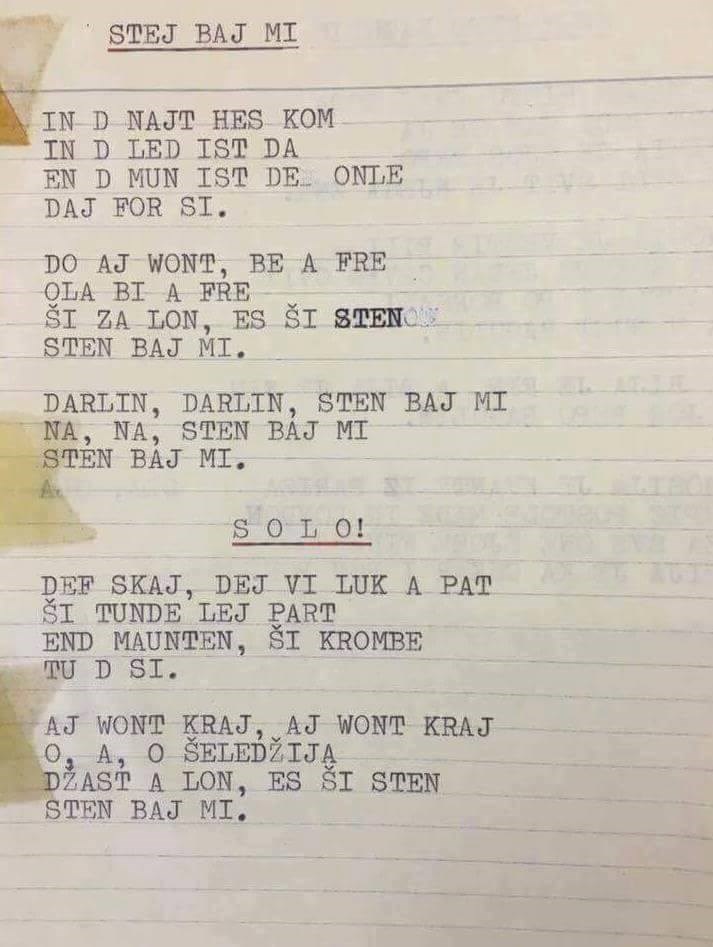 E, pa lako pjevati kad imaš originalni tekst!