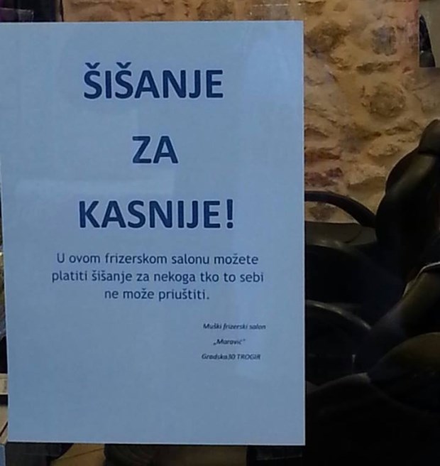 "Šišanje za kasnije" - humanitarne geste se šire