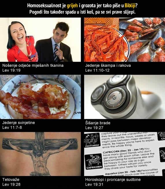 Što je sve zabranjeno u Bibliji, a nas baš boli briga?