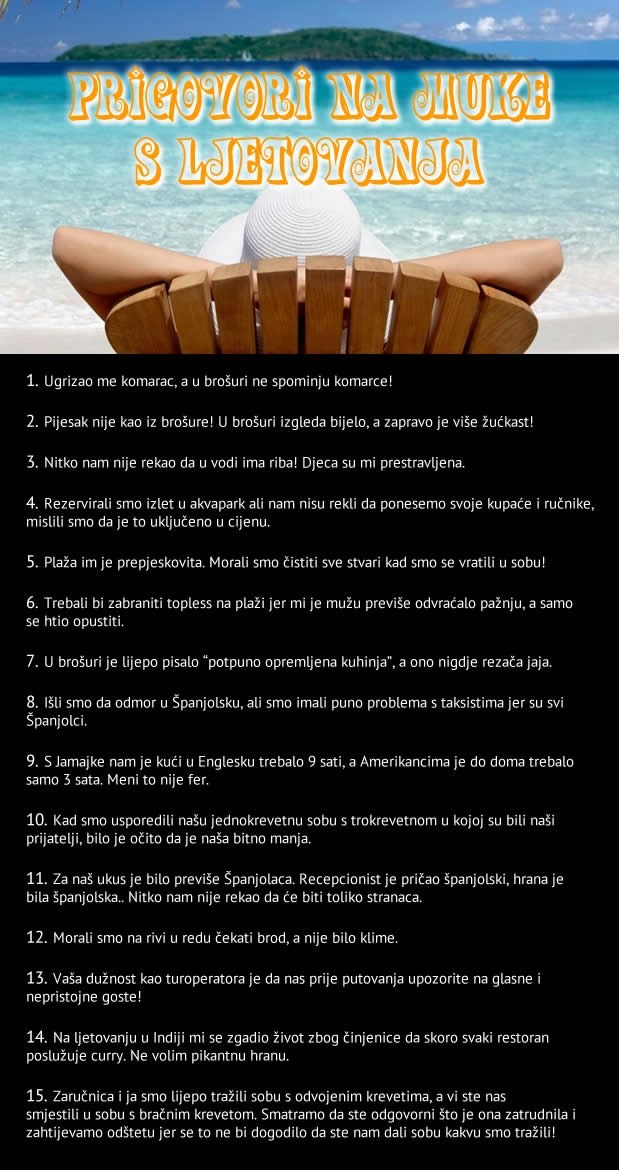 PAKAO LJETOVANJA: Najgluplji prigovori turista