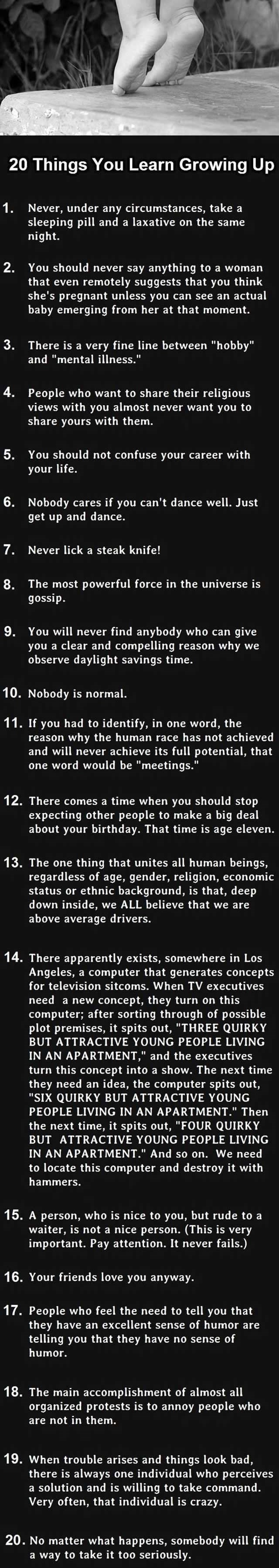 Dvadeset važnih lekcija koje naučiš odrastajući