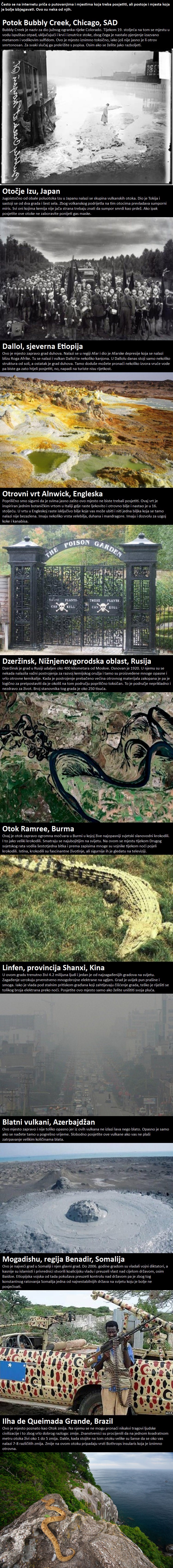 TOP 10 mjesta koja nikako ne biste trebali posjetiti