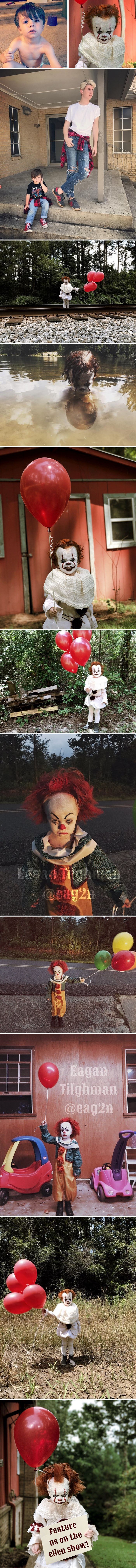 Fotograf obukao malog brata u strašnog klauna i napravio fotke od kojih mnogi imaju noćne more