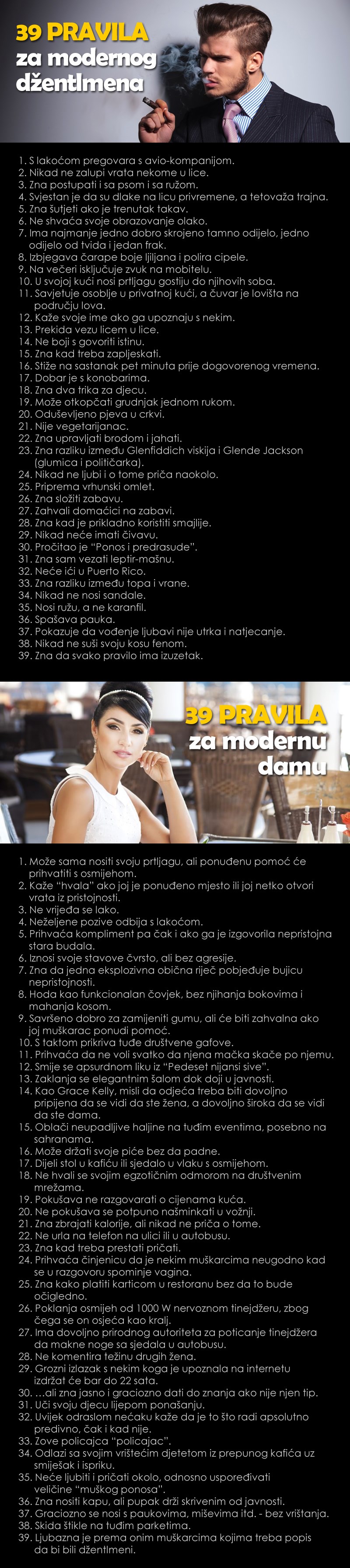 Najbitnijih 39 savjeta za modernog džentlmena i damu
