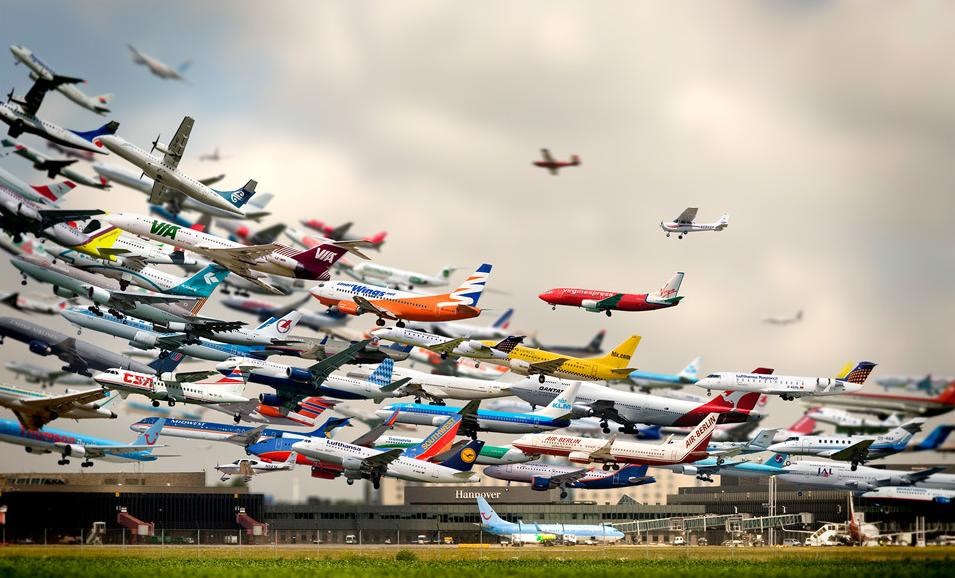 Dnevni letovi njemačkog aerodroma poslagani na istu fotku